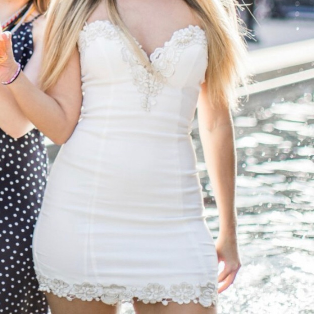 Boutique form fitting white dress